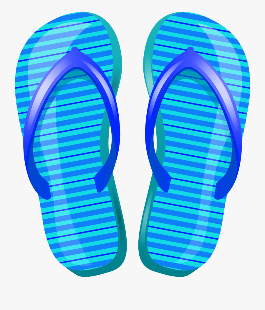 Blue Beach Flip Flops Vector Clipart - Beach Sandals Clipart, Transparent Clipart