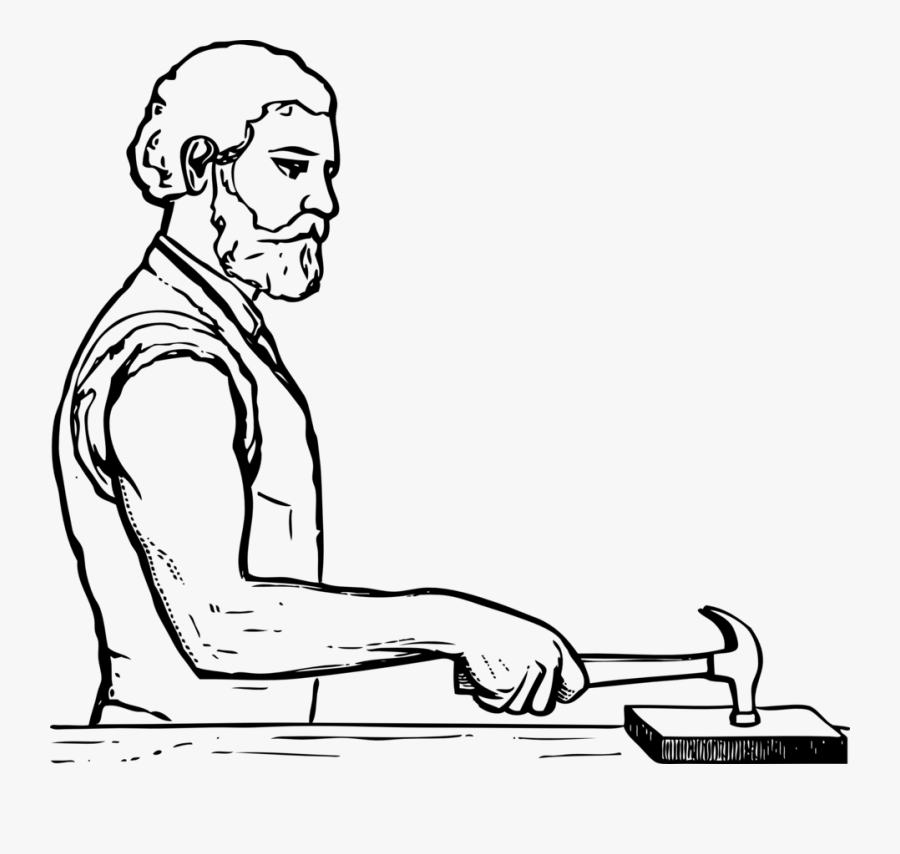 Hammer Clipart Vector Clip Art Free Design Image - Hammering Clipart Black And White, Transparent Clipart