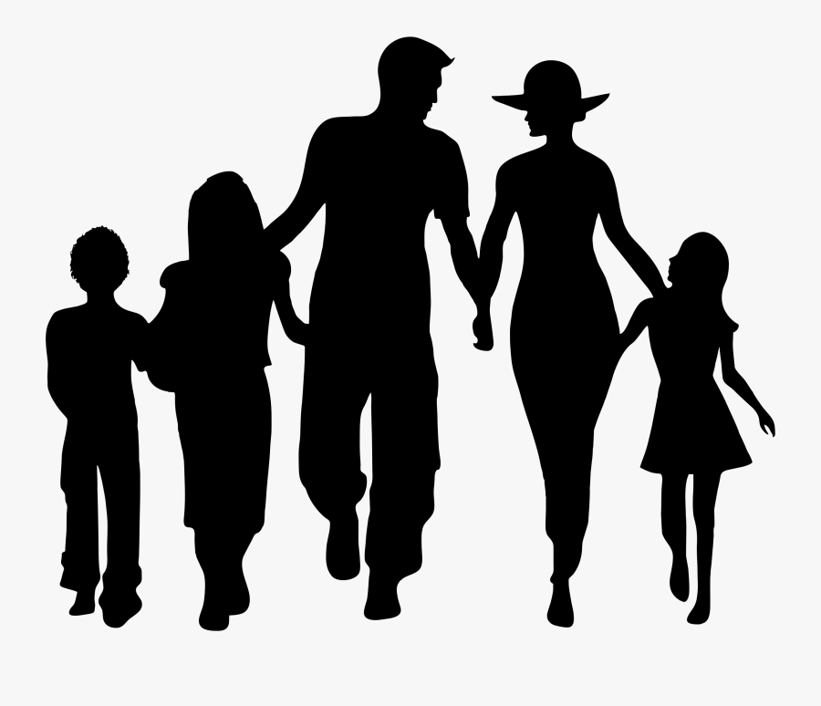 Clipart Family Silhouette - Transparent Background Family Png, Transparent Clipart