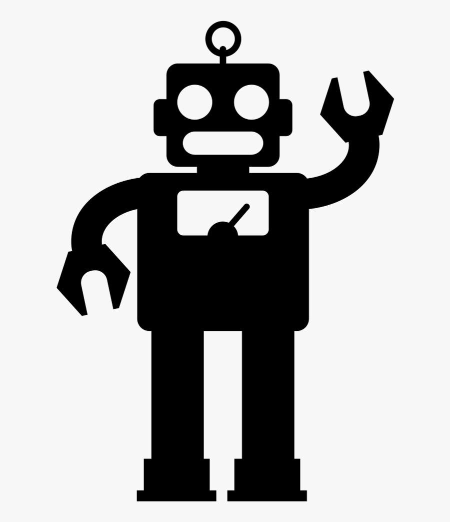 Transparent Robot Clipart Png - Robot Png Black And White, Transparent Clipart