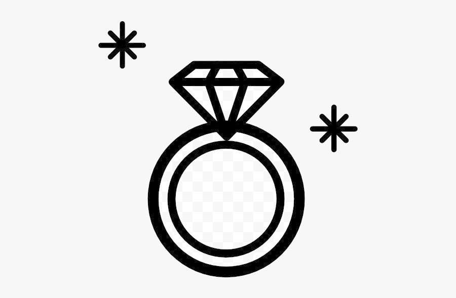 Diamond Ring Engagement Wedding Clip Art Rings Clipart - Diamond Ring Png Clipart White And Black, Transparent Clipart