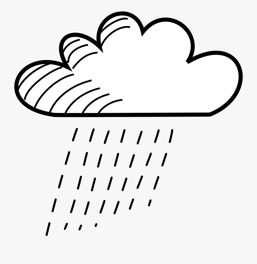 Clipart - Outline Rain Clipart Black And White, Transparent Clipart