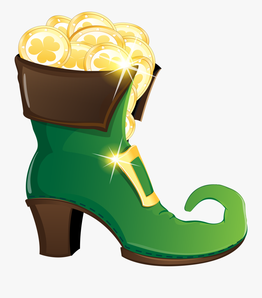Leprechaun Shoe With Gold Coins Png Clipart Image - Leprechaun Shoes Clipart, Transparent Clipart