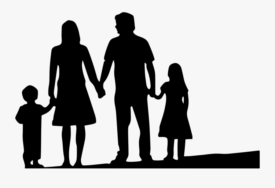Nuclear Family Silhouette - Family Silhouette Transparent, Transparent Clipart