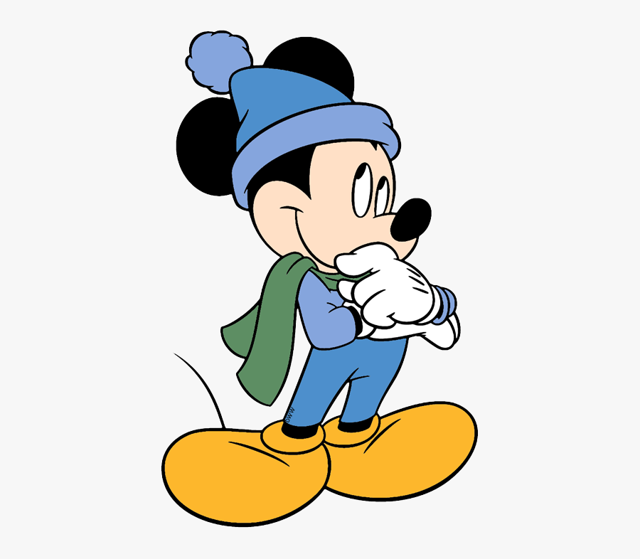 Winter Season Mickey Mouse, Transparent Clipart