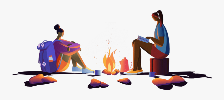Clip Art People Around A Campfire - People Around A Campfire Png, Transparent Clipart