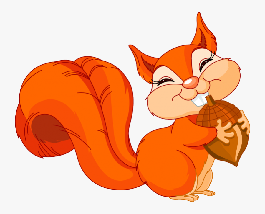 Squirrel Clipart Happy Cartoon Red Squirrel , Free Transparent