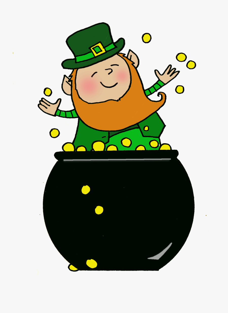 Transparent Rainbow Pot Of Gold Png - Pot Of Gold With Leprechaun, Transparent Clipart