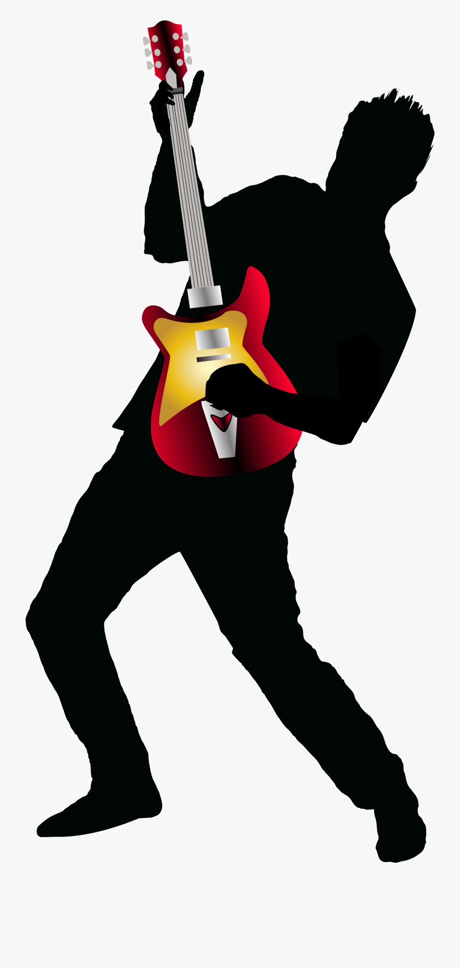 Guitar Play Player T-shirt Band Vector Rock Clipart - Guitar Player Clipart Png, Transparent Clipart