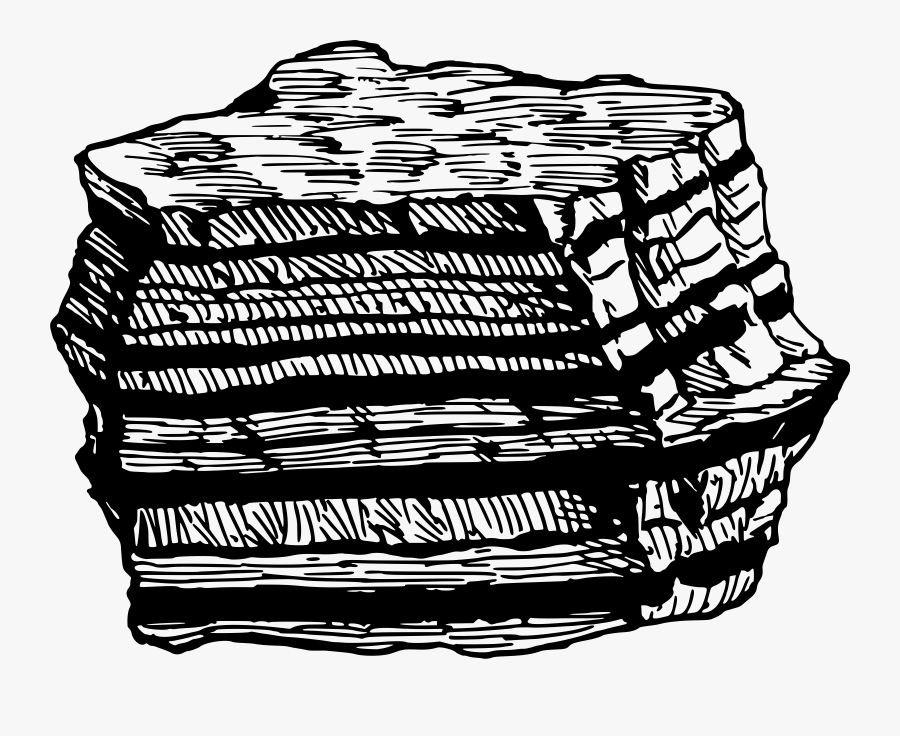 Layered Rock Sedimentary Rock Black And White , Free Transparent