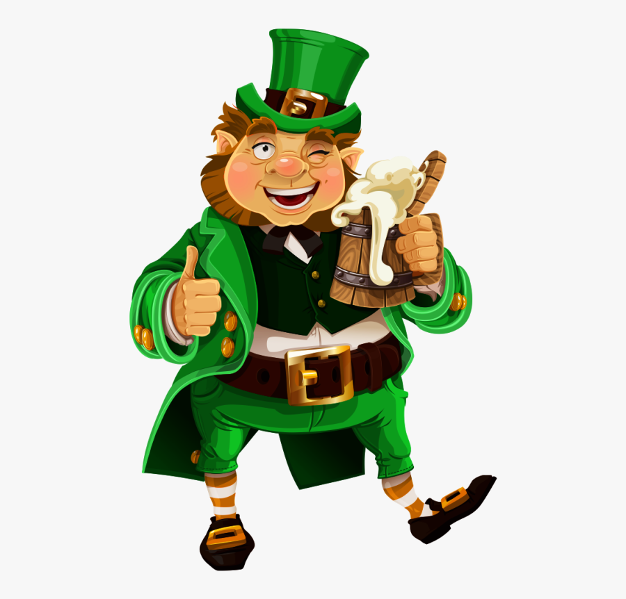 St Patrick's Day Leprechaun Beer, Transparent Clipart