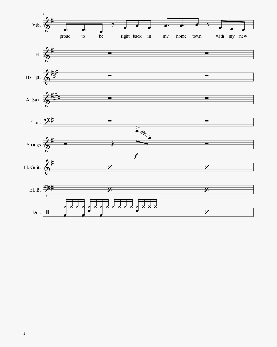 The Sheet Music For Flute Violin Percussion - Sheet Music, Transparent Clipart