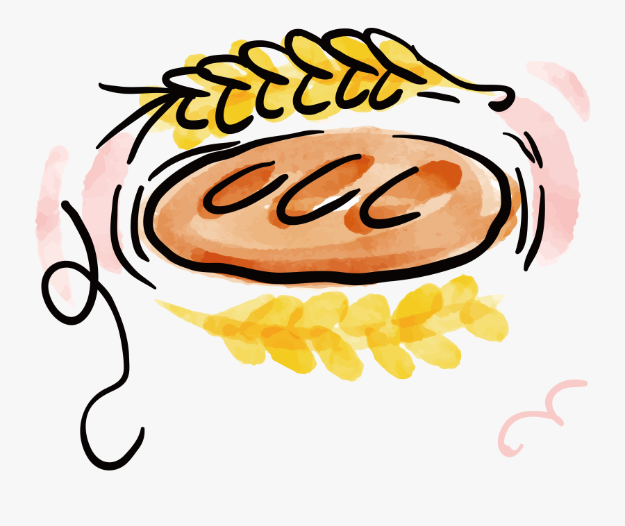 Croissant Bread Watercolor Painting Baking Clip Art - Watercolor Baking Clipart Png, Transparent Clipart