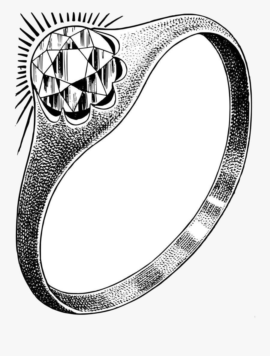 Diamond Ring Clipart Design Droide Transparent Png - Ring Clipart Black And White, Transparent Clipart
