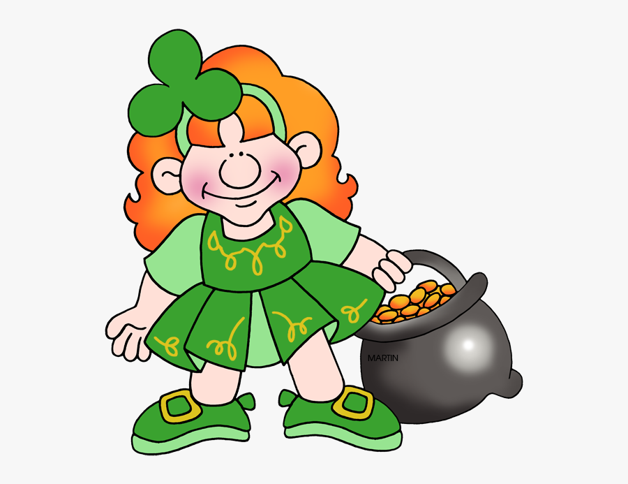 Gold "n Girl - Transparent Background Leprechauns Clipart, Transparent Clipart