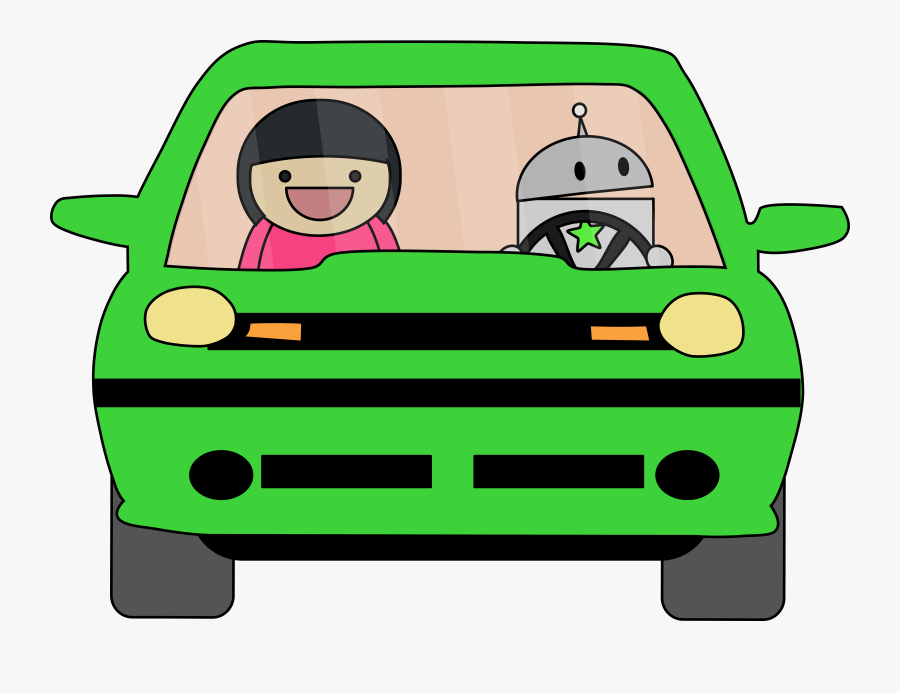 Car Clipart Robot - Robot Driving A Car, Transparent Clipart