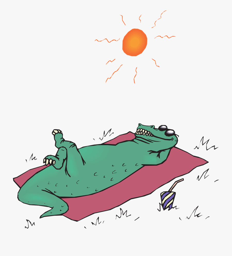 Alligator Sunbathing Svg Clip Arts - Alligator Sun Bathing, Transparent Clipart