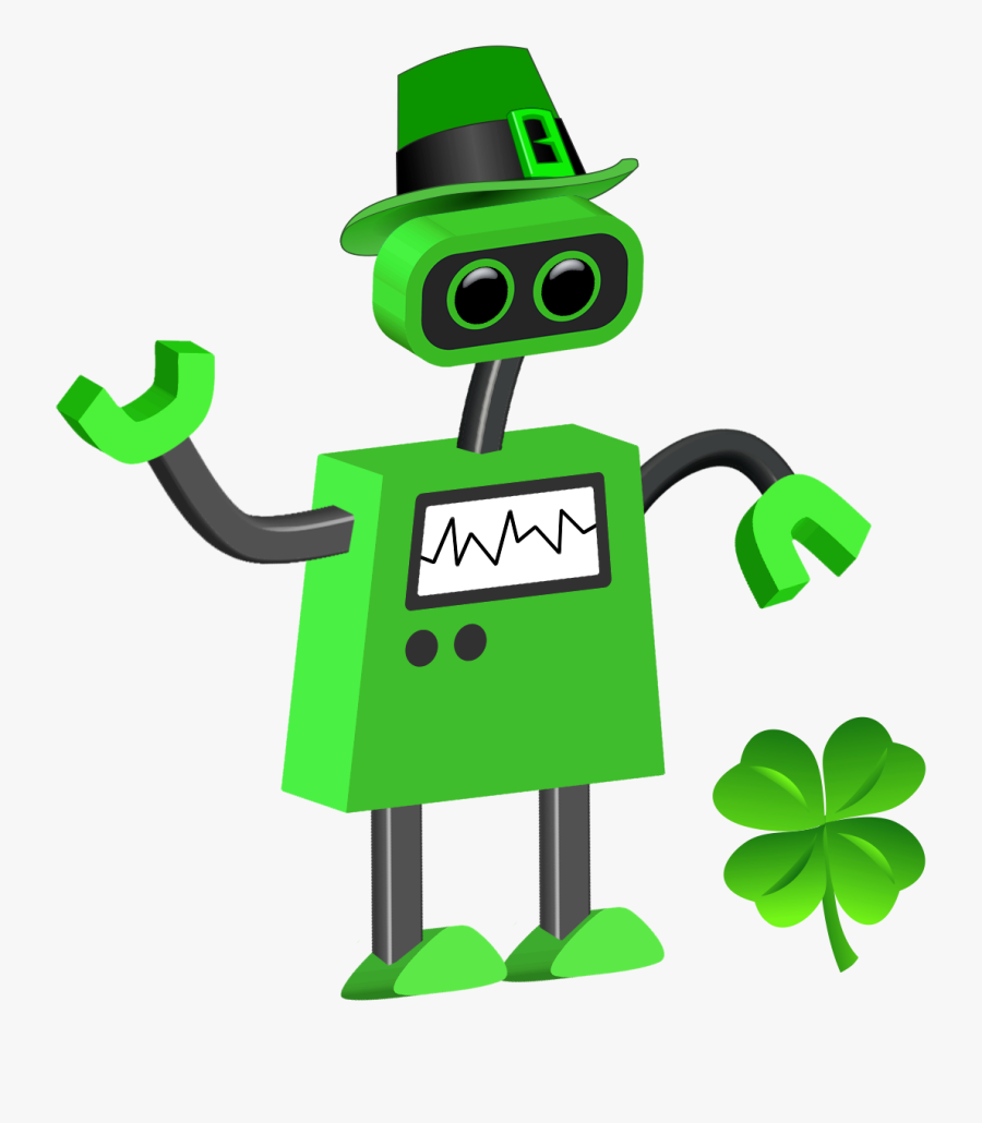 Lucky Clover Bot - St Patrick Day Robot, Transparent Clipart