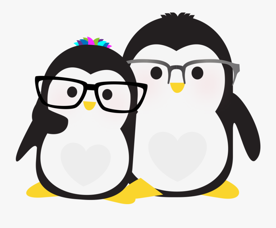 An Illustration Of Penguins Wearing Glasses - Adã©lie Penguin, Transparent Clipart