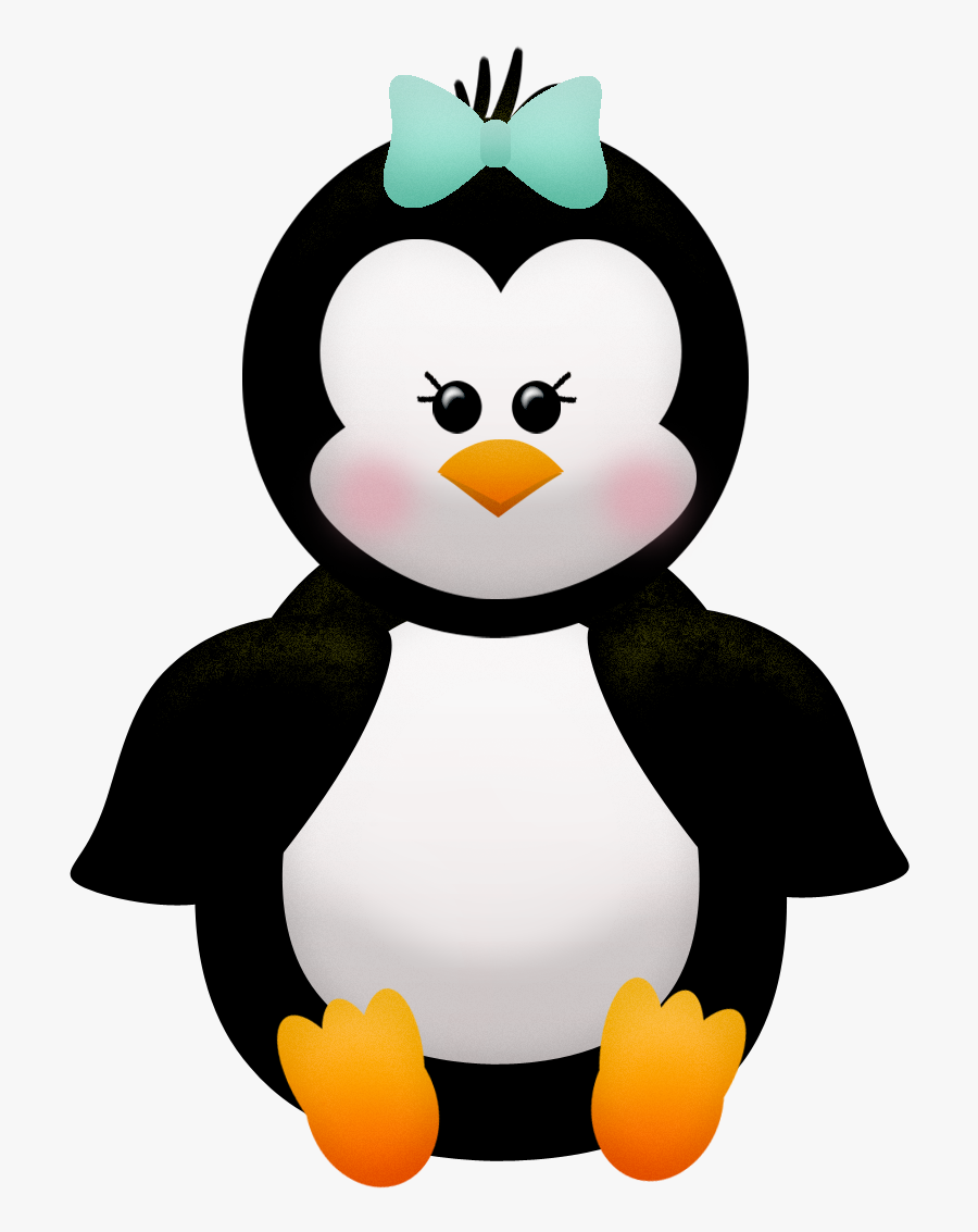 Penguins And Flowers Of The Winter Clip Art - Baby Penguin Clip Art, Transparent Clipart