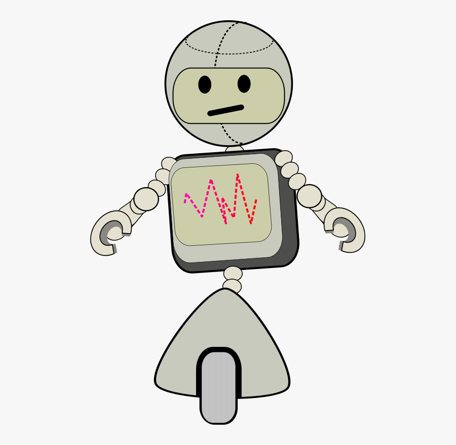 Transparent Uhr Clipart - Robot On One Wheel Drawing, Transparent Clipart