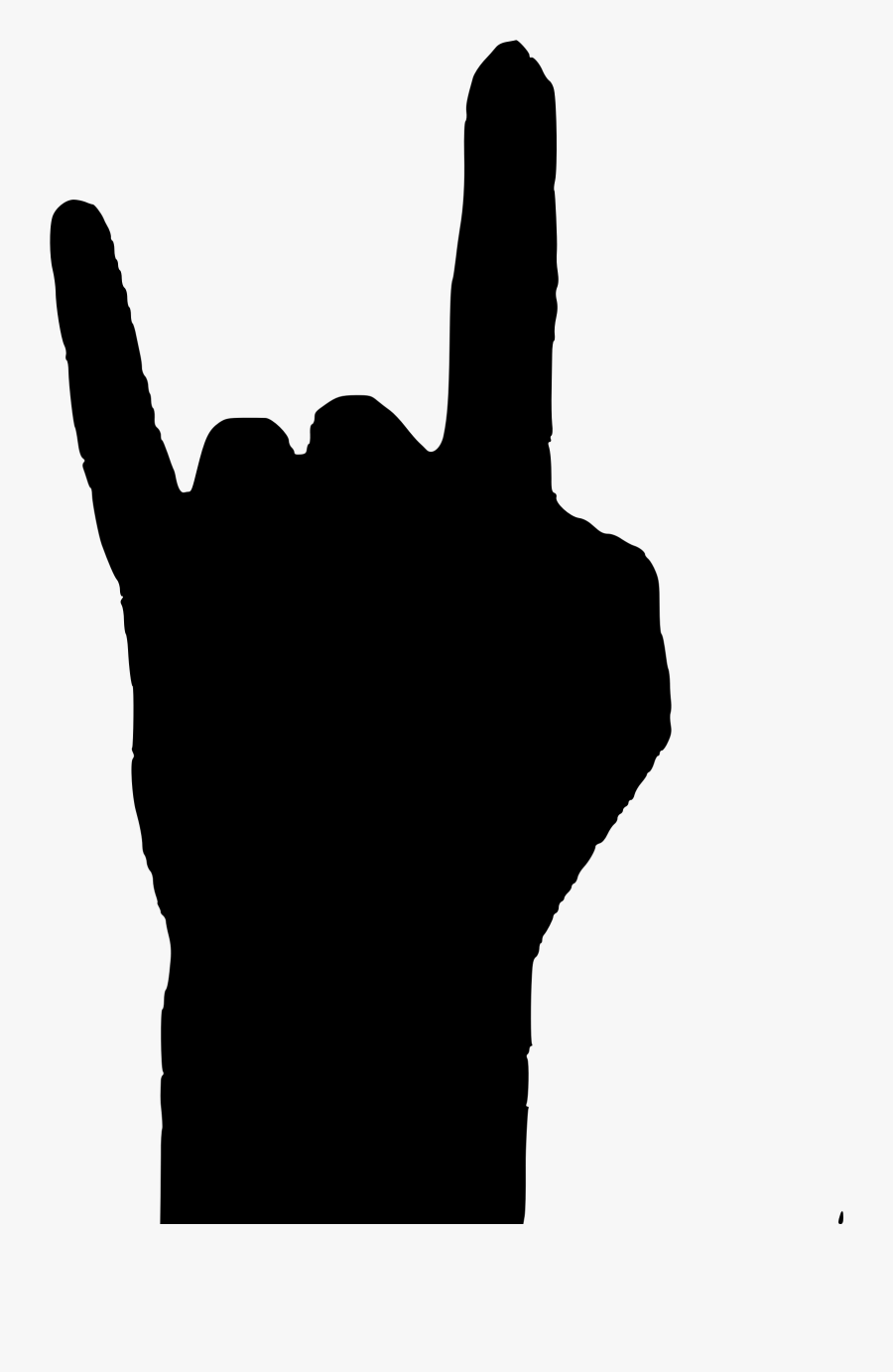 Rock Clipart Sign - Rock On Hand Silhouette, Transparent Clipart