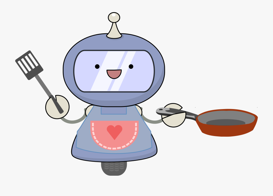 Cute Clipart Robot - Cooking Robot Cartoon, Transparent Clipart