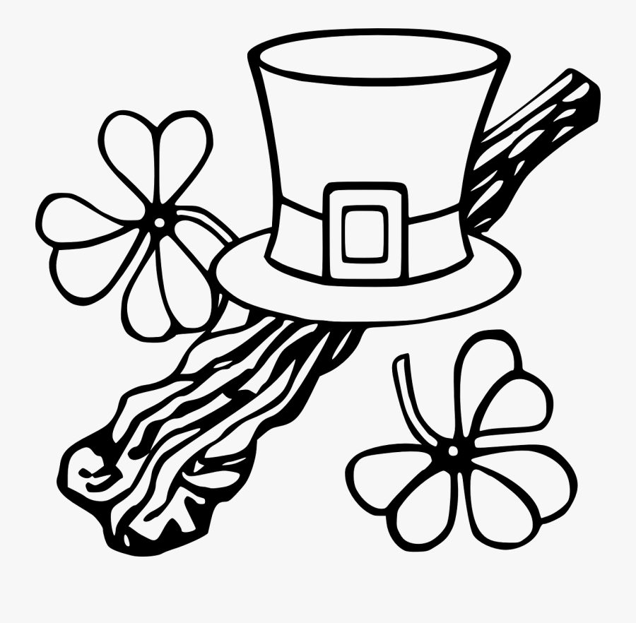 Leprechaun - Clipart - Black - And - White - Dia De San Patricio Para Colorear, Transparent Clipart