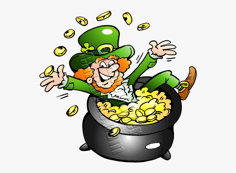 Leprechaun Pot Of Gold - Leprechaun Sitting On Pot Of Gold , Free