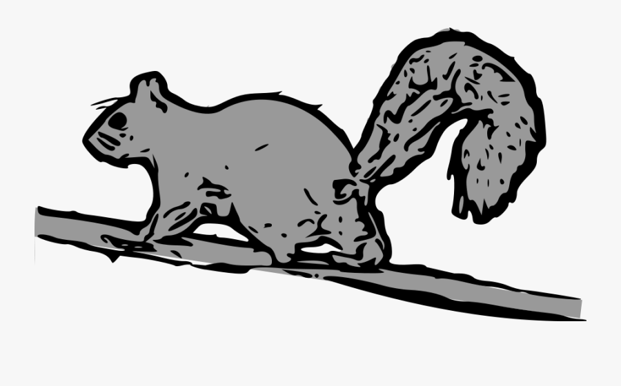 Squirrel Black And White Funny Squirrel Clipart Free - Cartoon Squirrel Running Up Tree, Transparent Clipart