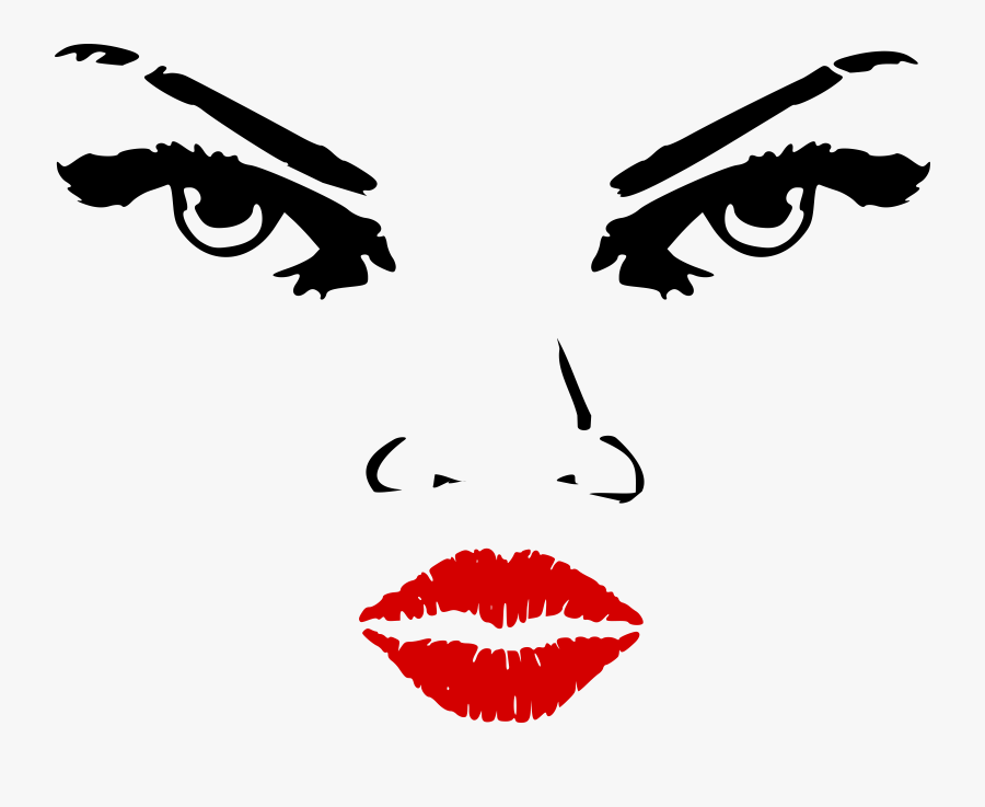 Woman Eyes Nose Lips - Lips Clip Art, Transparent Clipart