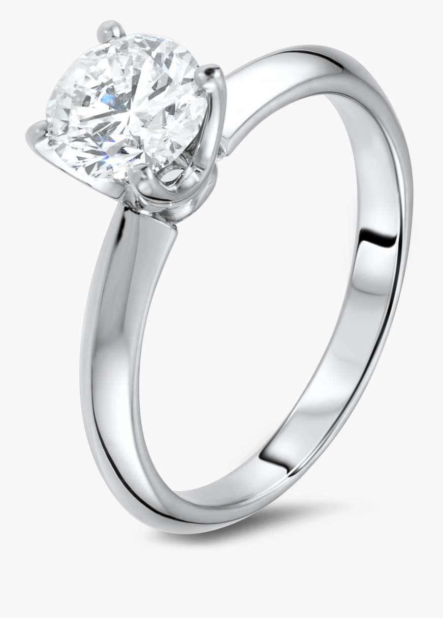 Drawn Diamond Engagement Ring - Silver Engagement Ring Png, Transparent Clipart