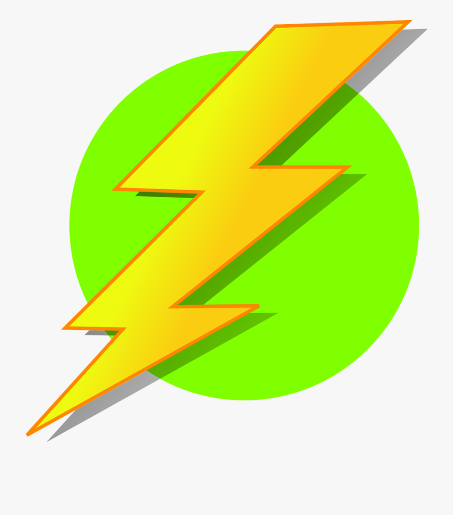 Yellow Green Lightning Clipart Lightning Green Clip - Lightning Bolt Green Circle, Transparent Clipart