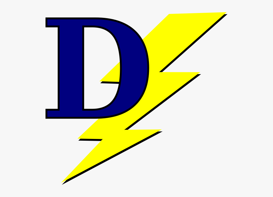 Lightning Bolt With D Logo, Transparent Clipart