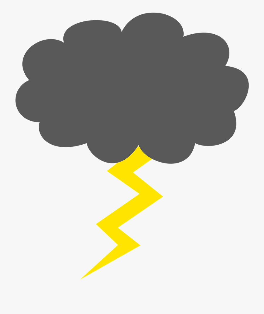 Lightning Bolt From Grey Cloud - Nube Con Relampago Png, Transparent Clipart