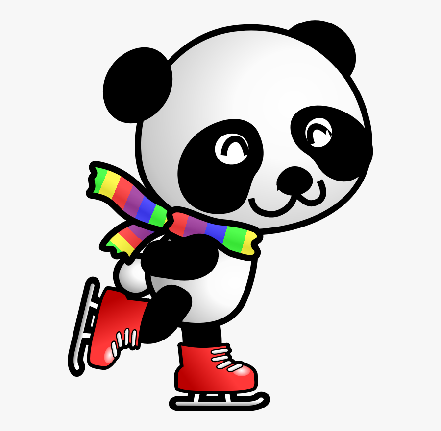 Baby Panda Clipart Free Clipart Images - Panda Skating Clipart, Transparent Clipart
