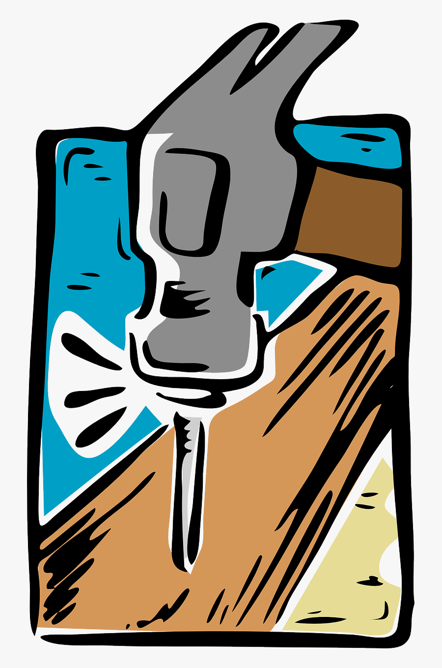 Clip Art Hammer Nail Clip Art - Hammering A Nail Clipart, Transparent Clipart