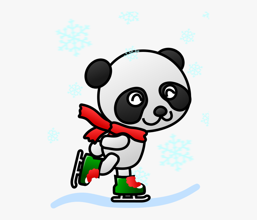 Free Panda Skating Clip Art - Animals Ice Skating Clipart, Transparent Clipart