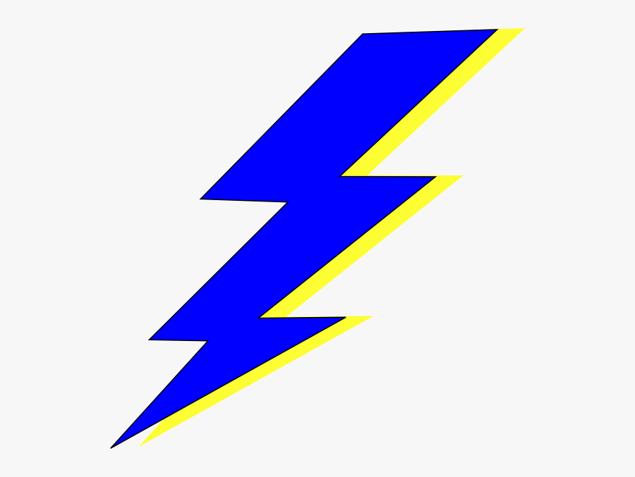 Lightning Bolt Right Svg Clip Arts - Blue And Yellow Lightning Bolt, Transparent Clipart