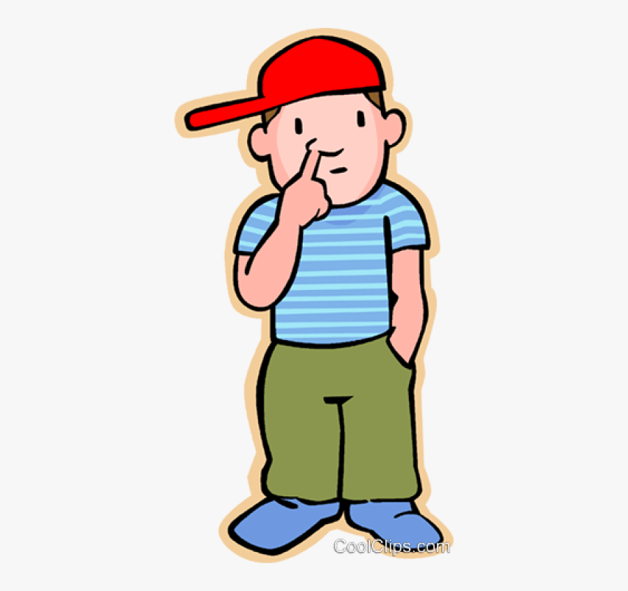 Little Boy Picking His Nose Royalty Free Vector Clip - Boy Picking Nose Cartoon, Transparent Clipart