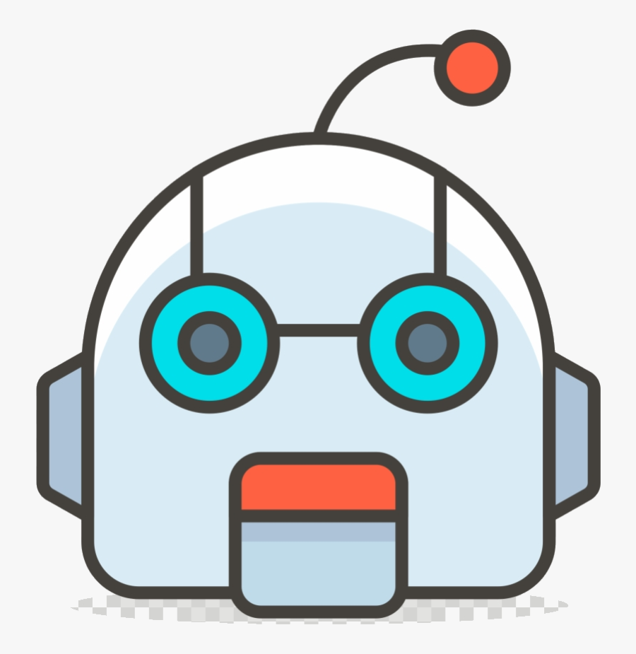 Hungry Face Robot Emoji Clipart Transparent Png - Robot Face Png Cartoon, Transparent Clipart