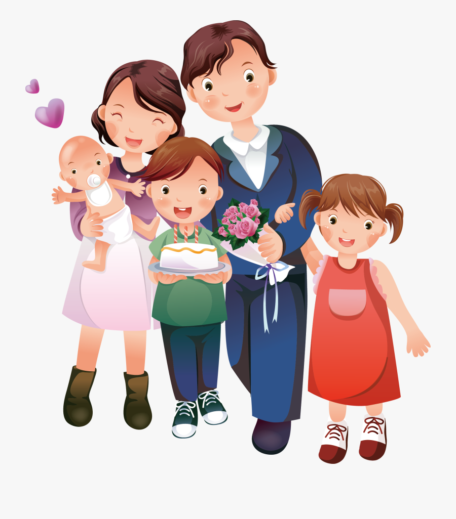 Clip Art Happy Family Clip Art - Cartoon Happy Family Clipart, Transparent Clipart