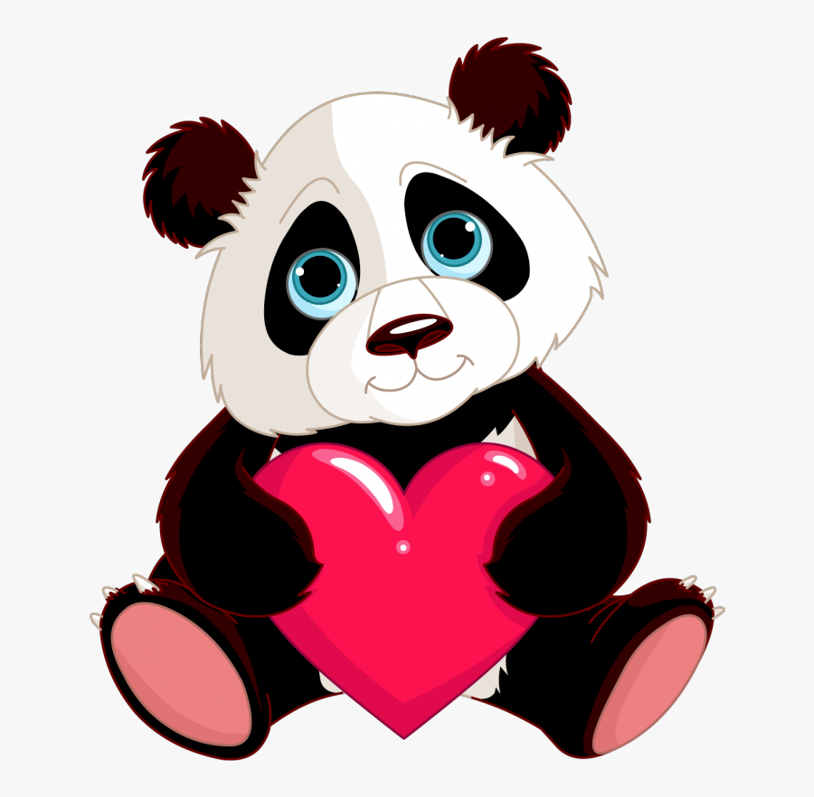 Baby Cute Panda Cartoons Clipart Giant Panda Bear Red - Cute Panda Bear Cartoon, Transparent Clipart