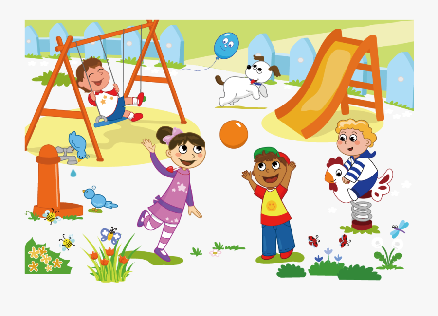 Kids Drawing Playground - Children Playing Clipart, Transparent Clipart