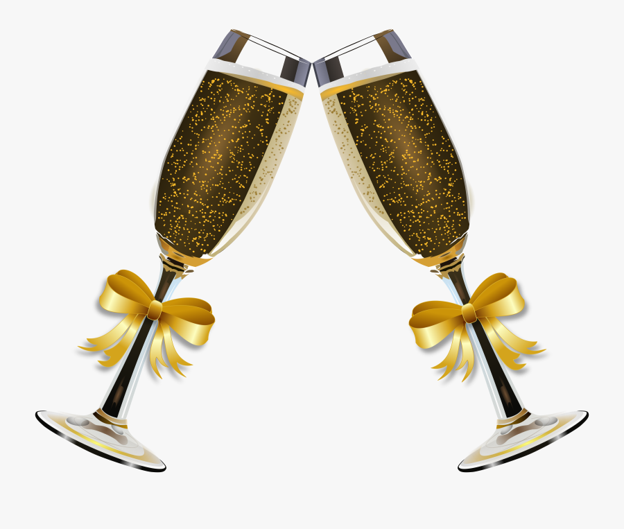Clipart Champagne Glass Remix - Gold Wine Glasses Clipart, Transparent Clipart