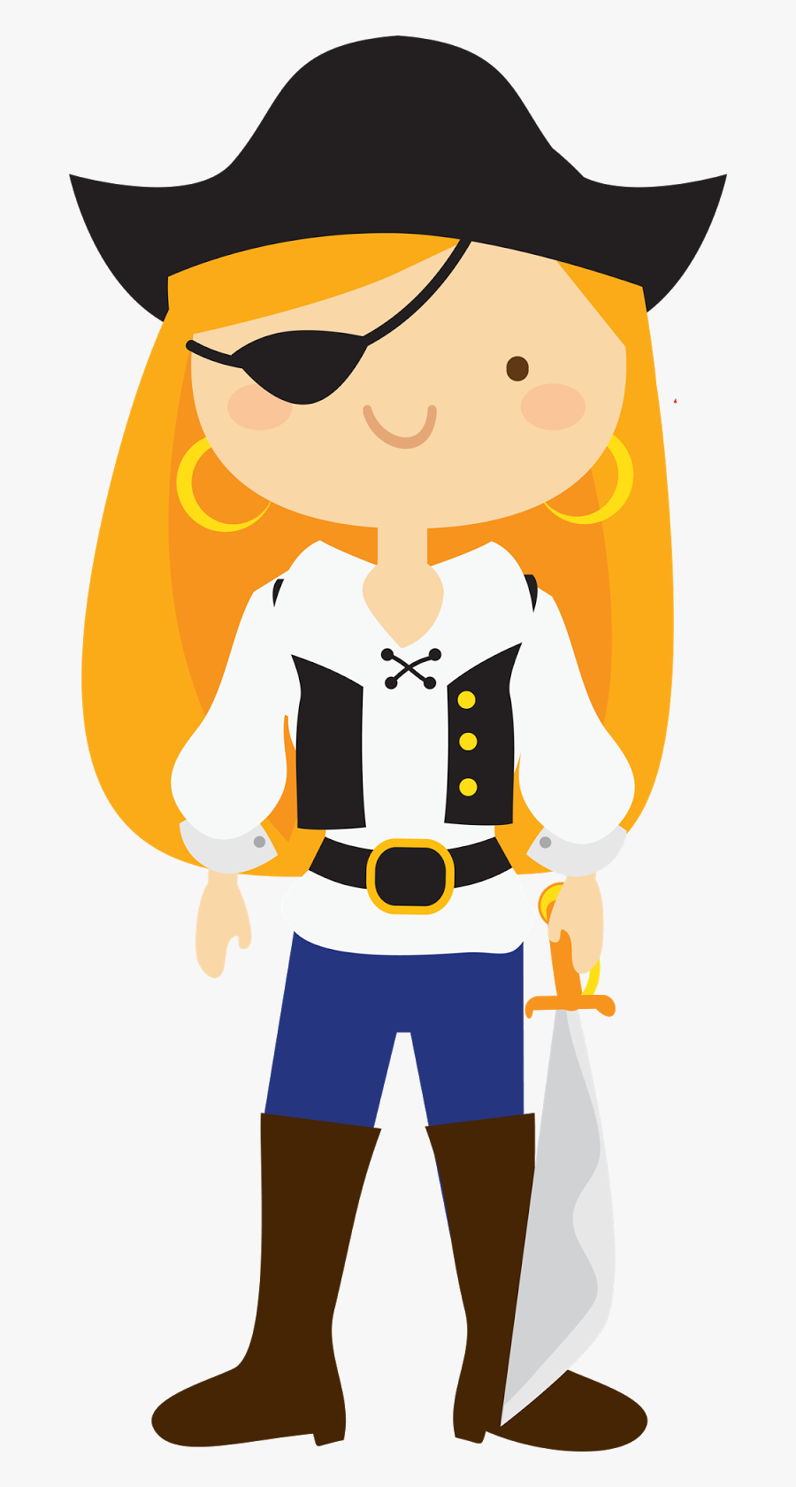 Transparent Cartoon Pirate Png - Pirate Queen Clip Art, Transparent Clipart