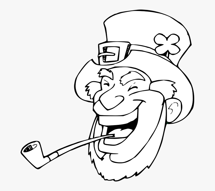Leprechaun, Patrick, Saint, Laughing, Irish, Happy - Leprechaun Outline, Transparent Clipart
