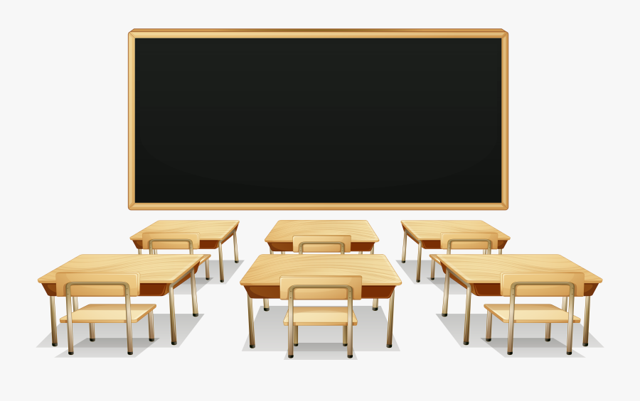 With Blackboard And Desks - Classroom Backgrounds For Powerpoint, Transparent Clipart