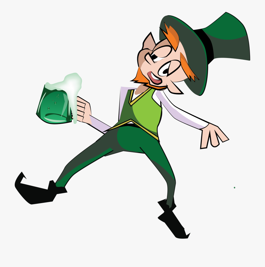 Drunk Halloween Clipart - Leprechaun And Pot Of Gold Clipart, Transparent Clipart