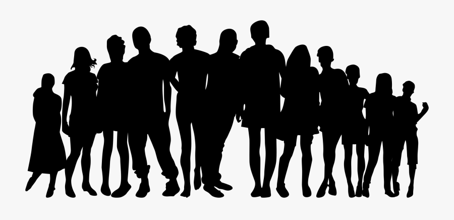 Extended Family Silhouette Clip Art - Silhouette People Cartoon Png, Transparent Clipart